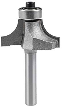 sourcing map Router Bit 1/4 Inch Shank 3/4 Inch Cutting Dia Round Over Corner 2 Flutes Tungsten Steel for Woodworking Milling Cutter Tool
