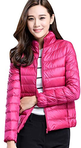 Piumino Leggero Donna Giacca Invernale Cappotto Trapuntato Ultraleggero Giubbotti Imbottiti Primaverile Rosa