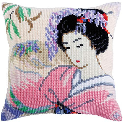 CdA Kreuzstichkissen Japanische Liebe 5317, 40x40cm, Stickbild vorgezeichnet