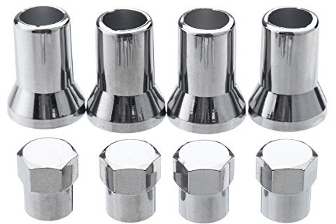 JenNiFer 4Pcs Tr413 Chrome Car Truck Tire Tire Wheel Tyre Valve Stem Hex Caps W/Sleeve Covers