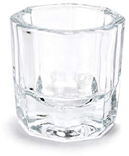 Glass Dappen Dish Crystal Cup Dappen Dish for Nail Art Acrylic Powder Nail Art Tools (2#No Lid)