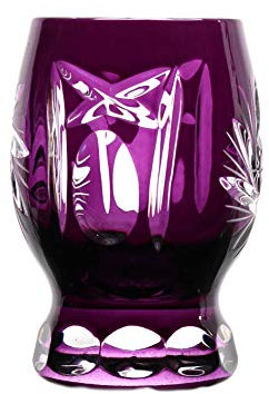 Wodkaglas Schnapsglas Stamper Likör geschliffen Violett Kristallglas 45 ml
