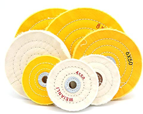 Gelb 6 150mm Kleines Loch Weiche Baumwoll Polieren Polierscheiben, für Schleif- und Bohrmaschinen in der Auto-, Metall- und Schmuckproduktion