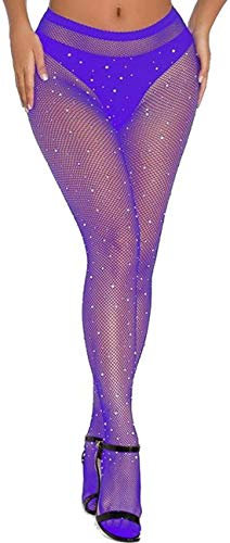 JFAN Medias de Rejilla para Mujer Brillante Medias de Redecilla de Cintura Alta 1PC