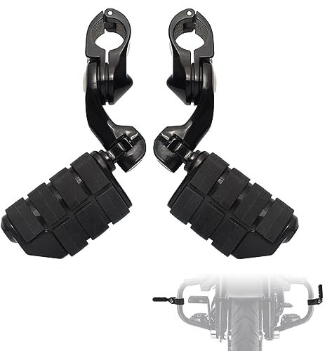 LTMOTO – Repose-pieds d'autoroute réglables à angle court de 3,2 cm pour Harley Davidson Touring Road King Road Glide Street Glide Electra Glide Softail Sportster avec barre d'autoroute de 3,2 cm
