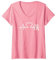Femme Mois de la sensibilisation au cancer du sein Rose Octobre 2021 T-Shirt avec Col en V