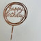 Acrylic Cake Topper Happy Birthday Rose Gold Round Party Cake Decoration Design