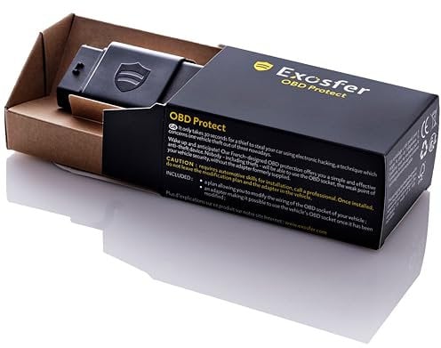 EXOSFER - OBD Protect - Antivol Voiture Universel. Bloque le Piratage OBD2 et la Reprogrammation des Clés. Protection contre le Vol Sans Effraction et Électronique - Anti Mouse Jacking.