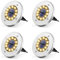 Solpex Luci da pavimento a energia solare, 12 LED, 4 pezzi, bianco caldo, in acciaio inox, impermeabile, per esterni, giardino, terrazza, prato, cortile, passerella