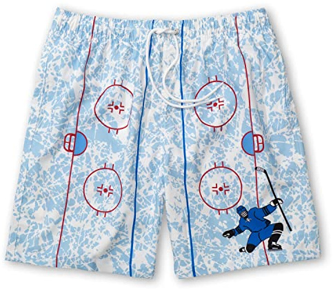 ChalkTalkSPORTS Hockey Swim Trunks – Celly Hockey – Quick Dry Bathing Suit Boys Men – Hockey Gift for Boys Youth Adult – Youth Small