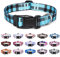 Suredoo Hundehalsband Verstellbares, Weich & Komfort Nylon Hunde Halsband für Kleine Mittlere Große Hunde Welpen Katzen (S, Blau Kariert)