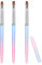 SAVITA 3pcs Nail Art Clean Up Brushes, Nail Painting Brushes with Round, Angled & Flat Head Colorful Glitter Nail Pen Painting Tools for Nail Art Design & Polish Mistake Cleaning (3 Styles)