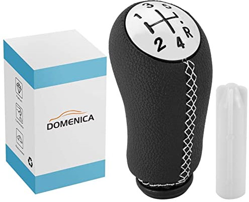DOMENICA Schaltknauf Schalthebel Kompatibel für Renault Clio 3 Clio 4 Megane 2 Scenic 2 Laguna 2 Dacia Modus Kangoo (Weiß)