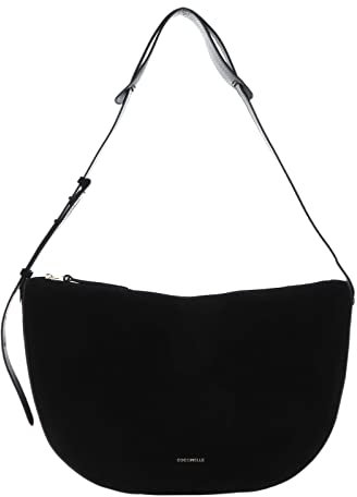 Coccinelle Leder Schultertasche Lea Suede Shoulderbag Noir schwarz