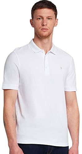 Farah Classic Men's Cove Polo Shirt, White, Medium