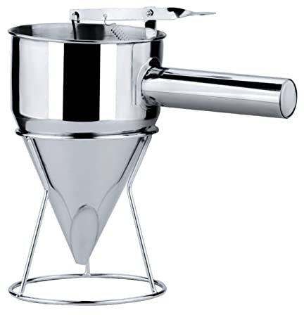 1200Ml Edelstahl Pfannkuchen Teig Spender, Trichterspender mit Ständer für Cupcake, Waffeln, Muffinmischung, Crêpes, Kuchen(21 mm Mund)