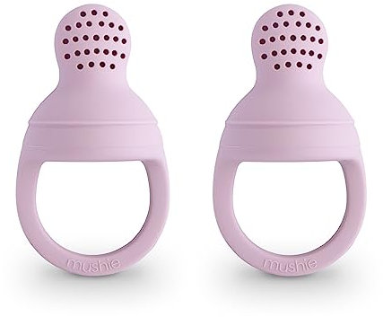 mushie Ciuccio in silicone per alimenti e frutta fresca per bambini | 6 mesi + (morbido lilla)