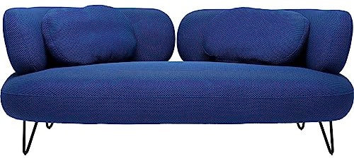 Kare Design Sofa Peppo 2-Sitzer, Blau, Pflegeleicht, Weich, Kuschelsofa, Couch, Loveseat, Wohnzimmer, Stahlfüße, Teilzerlegt, 72x182x95 cm (H/B/T)