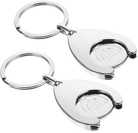 NUOBESTY 2 Pièces Chariot Chariot Jetons De Caddie Chariot En Métal Garniture En Métal Porte-Clés De Voiture Porte-Clés Jeton Suspendu Porte-Clés Jeton Jetons De Caddie Pendentif