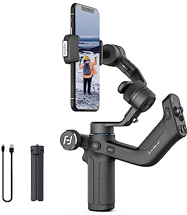 FeiyuTech SCORP Mini P - Stabilizzatore cardanico ufficiale per smartphone, con manopola zoom, max 520 g, maniglia integrata, stabilizzatore per vlogging per tutti gli iPhone/Android/Samsung Galaxy