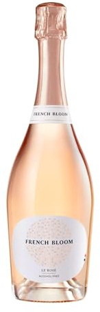 French Bloom Le Rosé, Effervescent Sans Alcool 75cl - Certifié biologique, vegan, faible en calories, adapté aux femmes enceintes, sans sulfites, sans conservateurs ni sucres ajoutés.