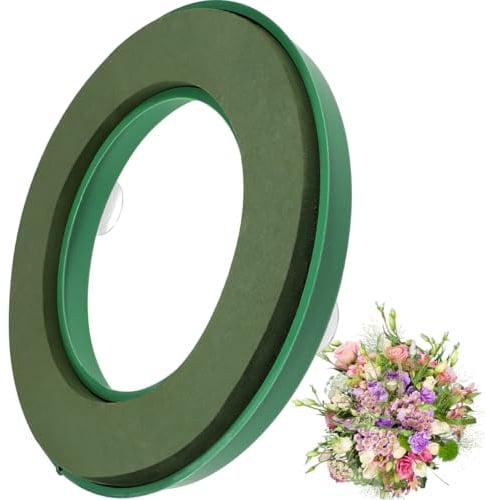 COHEALI Wedding Car Flower Decoration Ring Holder with Suction Cup and Floral Mud 30Cm Base for DIY Flower Arrangement and Event Ornament