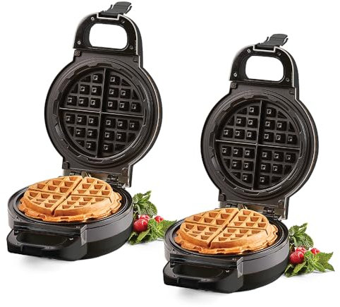PowerXL Waffle Star - Waffeleisen für gefüllte Waffeln - 2 Stk.13cm - Antihaft-Beschichtung - Wafflemaker mit Anti-Tropf-Rinne - herzhafte & süße Waffeln - Waffeln aus Gemüse, Pizza oder Schokolade