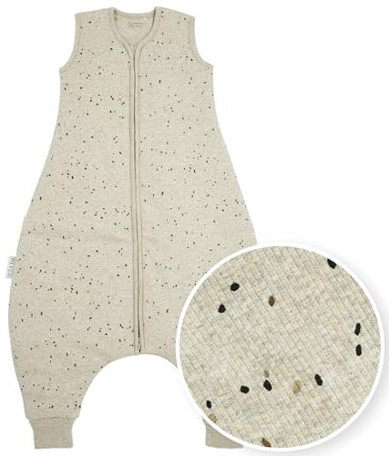 Meyco Baby Schlafoverall jumper Rib - Mini spot Sand Melange - 92cm - Oeko-Tex Standard 100