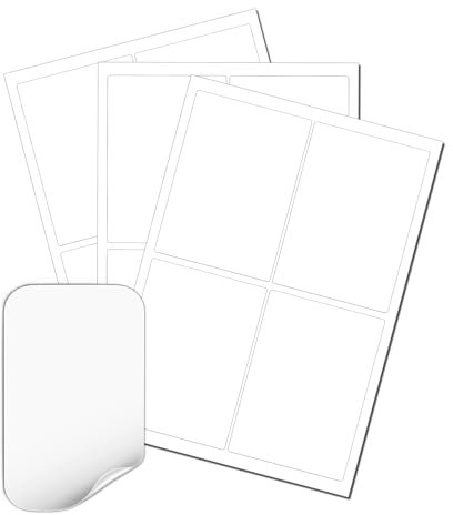 Blank 97mm x 139mm Rectangle Labels - 4 Per Sheet, 10 Sheets - Address Labels - Wine Bottle Labels - Matt White Self-Adhesive Stickers, Printable with Laser or Inkjet Printer