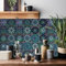 Moroccan Vintage Tile Stickers 24-Pack, 15x15cm, Waterproof Vinyl Self-Adhesive Wall & Floor Decals for Kitchen & Bathroom, Oil-Proof DIY Home Decor