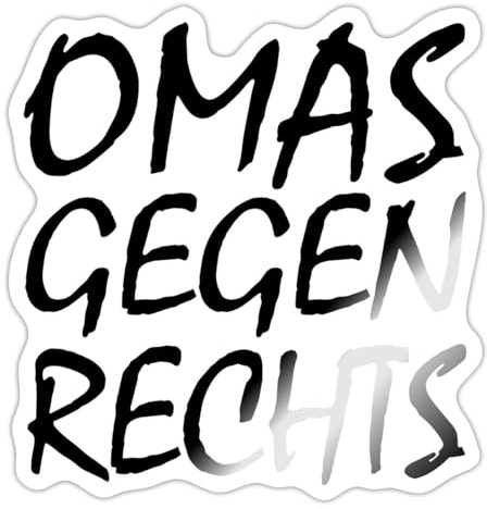 Spreadshirt Omas Gegen Rechts Anti Rassismus Sticker Aufkleber, 10 x 10 cm, Weiß glänzend
