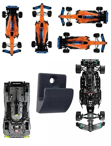 4 in 1 Wandhalter passend zu Lego Ferrari SF-24#42207, McLaren F1#42141, Mercedes-AMG F1 W14 E Performance #42171 und Peugeot 9X8 24H Le Mans Hybrid Hypercar #42156