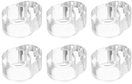 sourcing map 6Pcs Door Stopper Wall Protector, 18mm Single Hole Clear Anti-Collision Ring PVC Doorknob Buffer Guard for Home Office Door Stop
