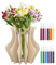 Huiguli 3D Puzzle Vase für Blumen, Holzpuzzle Blumenvase mit 12 Pcs Aquarellstift, Kinder Basteln DIY Holzbastelset, Geschenke für Erwachsene und Kinder