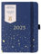 Busy B - Terminkalender mit einem Tag pro Seite von January to December 2025 - Marineblau Spray - A6 Tagesplaner mit linierten Seiten, Notizen und Jahresplaner