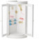 Odoria Maison de Poupée Douche Miniature: 1/12 Échelle Salle de Douche Salle de Bain - Mini Meuble en Bois Blanc