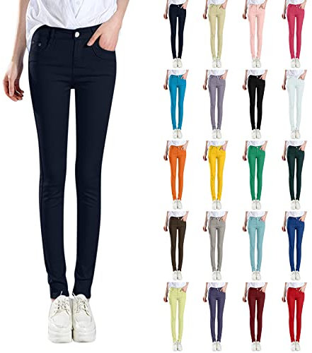 Damen Jeans Hose High Waist Stretch Denim Jeanshosen für Damen Schmale Passform Röhrenjeans Bunte Jeanshosen Damen Slim Fit Jeanshose Skinny Jeans Damen Bleistiftjean Damenhose