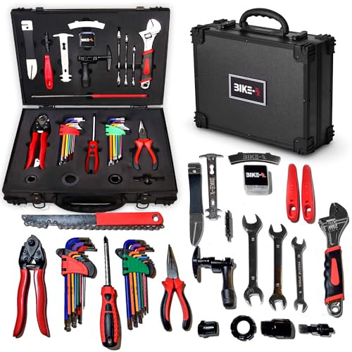 BIKE-RX Elite 37-Piece Bicycle Repair Tool Set, High Carbon Steel Tools for Mountain, Road, BMX, Ebikes, Lockable Case