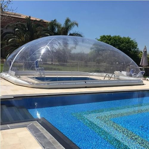 Generic Bâche de piscine gonflable en forme de dôme – Tente solaire pour piscine hors sol avec souffleur et pompe