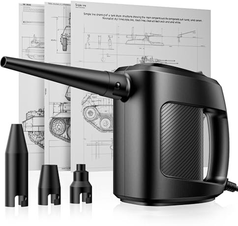 Aria Compressa Elettrico, Uscita 75mph Bomboletta Aria Compressa per pc, Elettronica e Pulizia della casa, [estetica dell'armatura] Soffiatore Aria Compressa un'alternativa all' Aria Compressa Spray