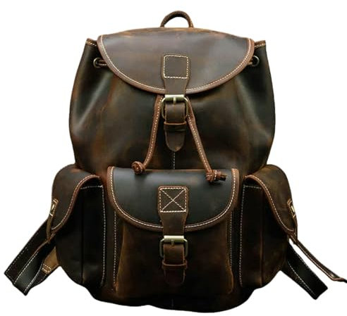 JGDSDMJG Schulrucksack Retro Herrenrucksack Dicker Damenrucksack Großraum Reisetasche Campus Rucksack-braun4
