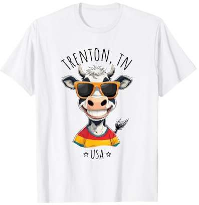 Trenton TN USA Motif vache humoristique T-Shirt
