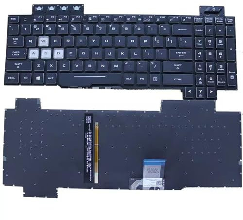 New Laptop Replacement Keyboard for Asus FX80 FX80GE FZ80G ZX80G FX505 US Version Keyboard with Backlight Laptop Accessories (White)