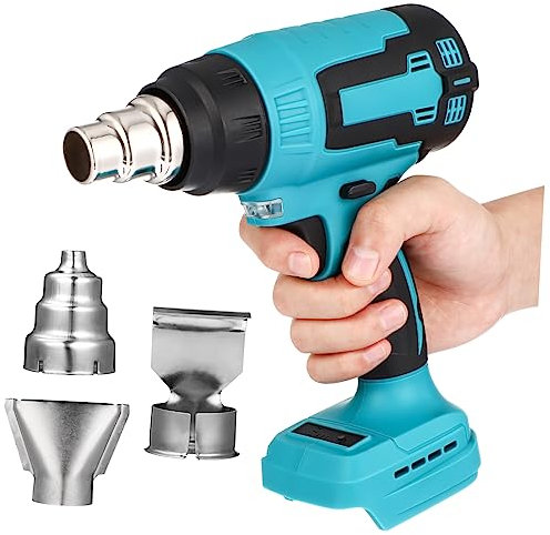 NUOBESTY Kabelloses Hand-heißluftgebläse Heißlufterhitzer Kompatibel Mit Makita Und Und Rückwärtswähler Ergonomischer Griff Vier Düsentypen Schrumpfschlauch Elektronik