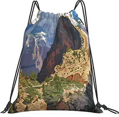 Zion-Nationalpark – Angels Landing Herren Damen Turnbeutel Leicht Sportbeutel Komfortabel Zuziehbeutel Für Yoga Strand Reise