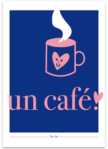 Typo Tiger un café Kunstdruck Poster Giclée Plakat Typografie Schrift Kaffee Küche (30x40cm)