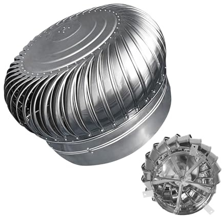 Tappo di ventilazione per camino, in acciaio inox, rotante, anti-spifferi, adatto per camini standard da 400 mm, griglia di ventilazione