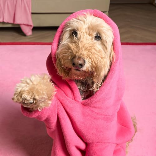 OHS Dog Hoodie, Super Soft Warm Dogs Clothes Sweater Dog Hoodies for Medium Dogs Cats Dogs Winter Coat Cold Weather Clothes Fleece Sweatshirt Puppy Hoodie, Hot Pink