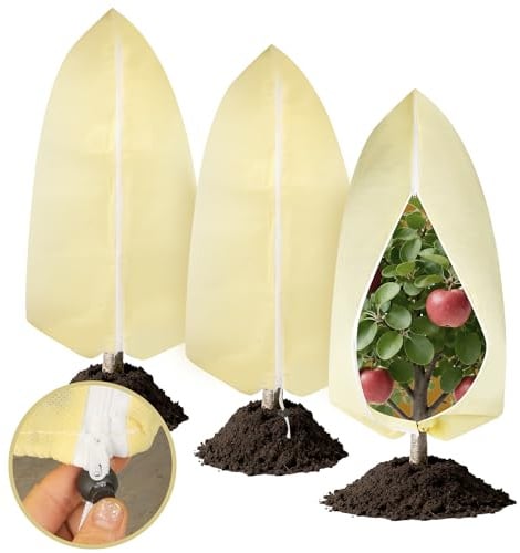 3 Pezzi Telo Antigelo Per Piante 180x120cm 85g/m², Tessuto Non Tessuto Per Piante con Cerniera, Telo Protezione Piante Inverno Riutilizzabile, Telo Copri Piante Inverno per Palme Olivo Giardino