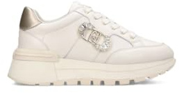 Liu Jo Amazing 41 BF5043PX026 Damen-Sneaker aus Leder mit Schmucklogo, Beige Gold, 41 EU